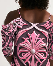 Load image into Gallery viewer, Rosa Y Negro 3D 2 Women&#39;s All-Over Print Open Shoulder A-Line Dress