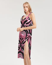 Load image into Gallery viewer, Tbd Women&#39;s All-Over Print Tie Strap Split Dress