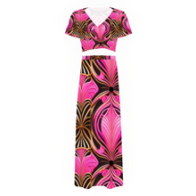 Cargar imagen en el visor de la galería, RYN1 Women&#39;s V-Neck Top and Long Skirt Set