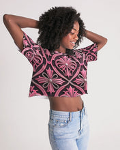 Load image into Gallery viewer, Rosa Y Negro 3D 2 Women&#39;s All-Over Print Lounge Cropped Tee