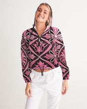 Laden Sie das Bild in den Galerie-Viewer, Rosa Y Negro 3D 2 Women&#39;s All-Over Print Cropped Windbreaker