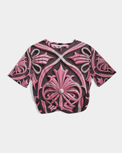 Load image into Gallery viewer, Rosa Y Negro 3D 2 Women&#39;s All-Over Print Twist-Front Cropped Tee