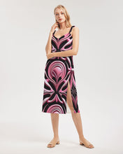 Load image into Gallery viewer, Tbd Women&#39;s All-Over Print Tie Strap Split Dress