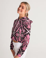 Load image into Gallery viewer, Rosa Y Negro 3D 2 Women&#39;s All-Over Print Cropped Hoodie