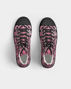 Rosa Y Negro 3D 2 Women's Hightop Canvas Shoe - Black