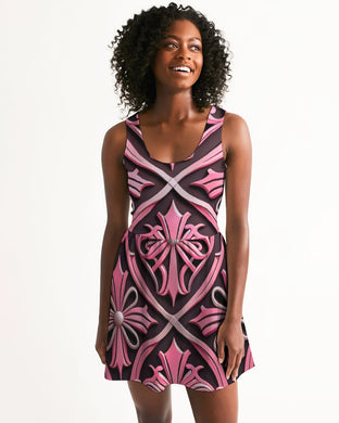 Rosa Y Negro 3D 2 Women's All-Over Print Scoop Neck Skater Dress