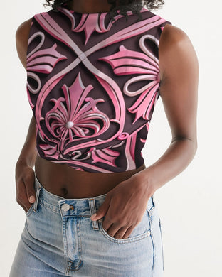 Rosa Y Negro 3D 2 Women's  All-Over Print Twist-Front Tank