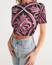 Load image into Gallery viewer, Rosa Y Negro 3D 2 Women&#39;s All-Over Print Twist-Front Cropped Tee