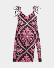 Load image into Gallery viewer, Rosa Y Negro 3D 2 Women&#39;s All-Over Print Tie Strap Split Dress