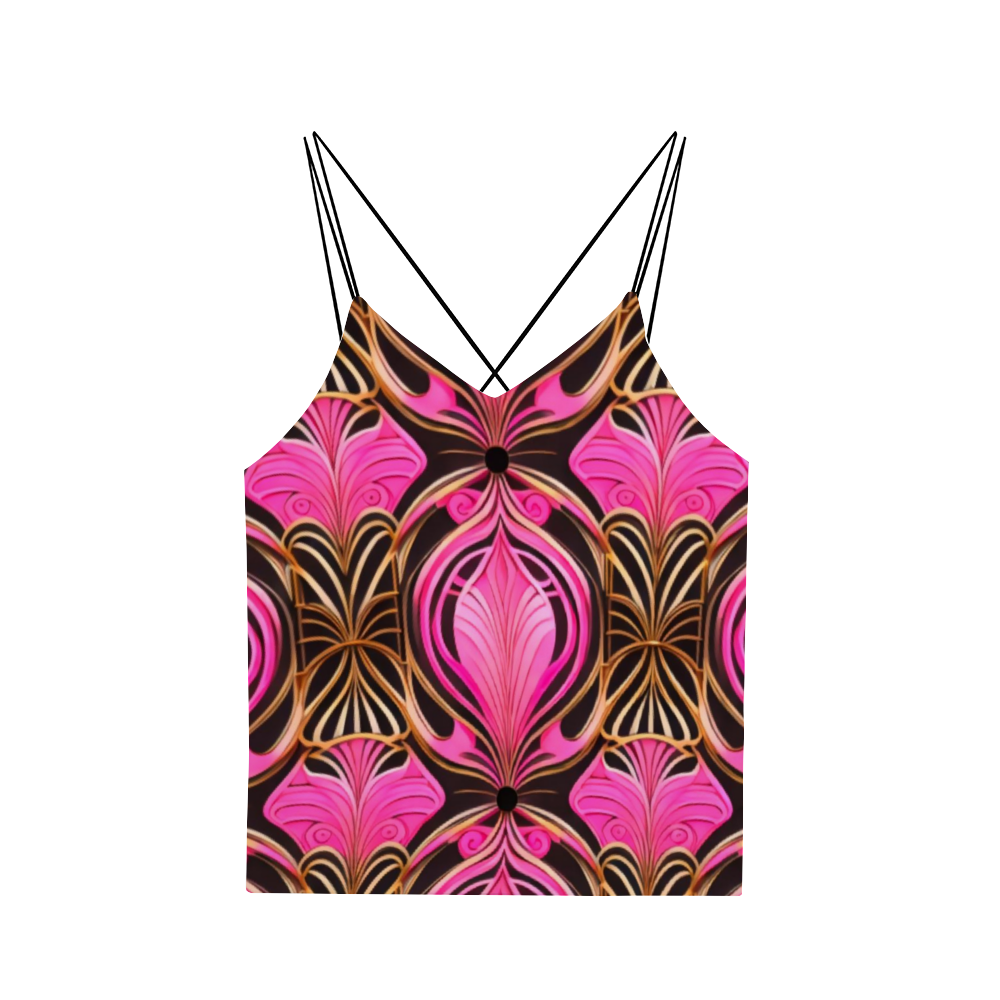 RYN1 Women's Criss Cross Back Camisole Cropped Tank Top