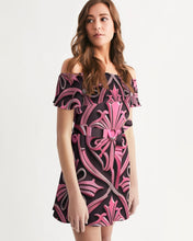 Indlæs billede til gallerivisning Rosa Y Negro 3D 2 Women&#39;s All-Over Print Off-Shoulder Dress