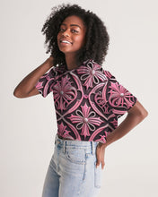 Load image into Gallery viewer, Rosa Y Negro 3D 2 Women&#39;s All-Over Print Lounge Cropped Tee