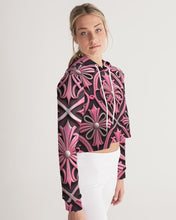 Load image into Gallery viewer, Rosa Y Negro 3D 2 Women&#39;s All-Over Print Cropped Hoodie