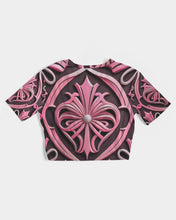 Load image into Gallery viewer, Rosa Y Negro 3D 2 Women&#39;s All-Over Print Twist-Front Cropped Tee