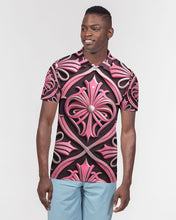 Indlæs billede til gallerivisning Rosa Y Negro 3D 2 Men&#39;s All-Over Print Slim Fit Short Sleeve Polo