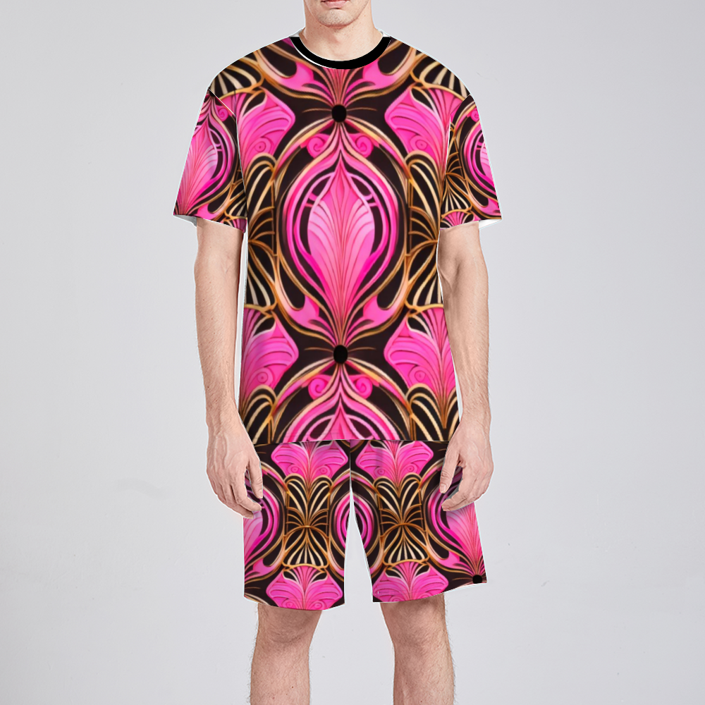 RYN 1 Men's Round Neck Short Sleeved Soccer Jersey and Shorts Set
