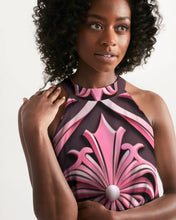 Load image into Gallery viewer, Rosa Y Negro 3D 2 Women&#39;s All-Over Print Halter Dress