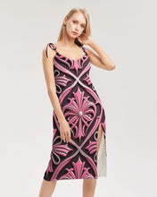 Load image into Gallery viewer, Rosa Y Negro 3D 2 Women&#39;s All-Over Print Tie Strap Split Dress