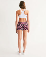 Load image into Gallery viewer, Rosa Y Negro 3D 2 Women&#39;s All-Over Print Mid-Rise Yoga Shorts