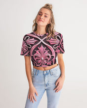 Load image into Gallery viewer, Rosa Y Negro 3D 2 Women&#39;s All-Over Print Twist-Front Cropped Tee