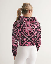 Load image into Gallery viewer, Rosa Y Negro 3D 2 Women&#39;s All-Over Print Cropped Hoodie