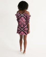 Load image into Gallery viewer, Rosa Y Negro 3D 2 Women&#39;s All-Over Print Open Shoulder A-Line Dress