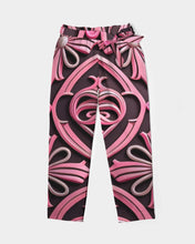 Load image into Gallery viewer, Rosa Y Negro 3D 2 Women&#39;s All-Over Print Belted Tapered Pants
