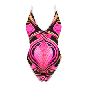 RYN1 One Piece Women's Backless Deep V Neck Bikini