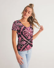 Load image into Gallery viewer, Rosa Y Negro 3D 2 Women&#39;s All-Over Print V-Neck Tee