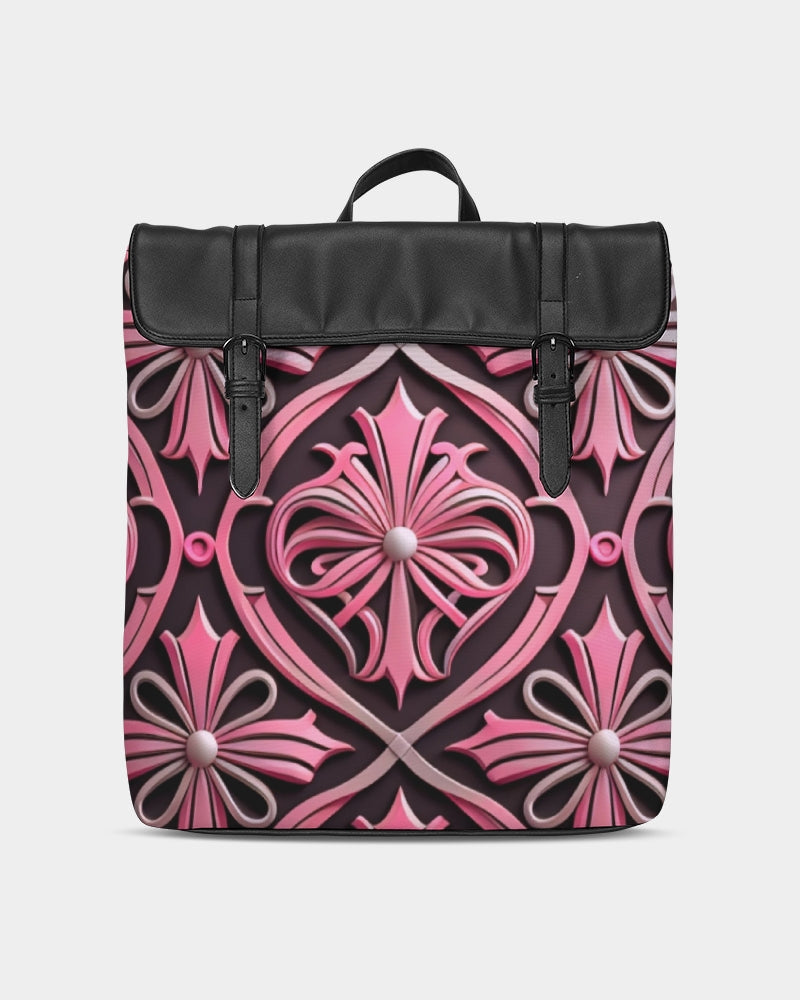 Rosa Y Negro 3D 2 Casual Flap Backpack