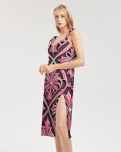 Load image into Gallery viewer, Rosa Y Negro 3D 2 Women&#39;s All-Over Print Tie Strap Split Dress