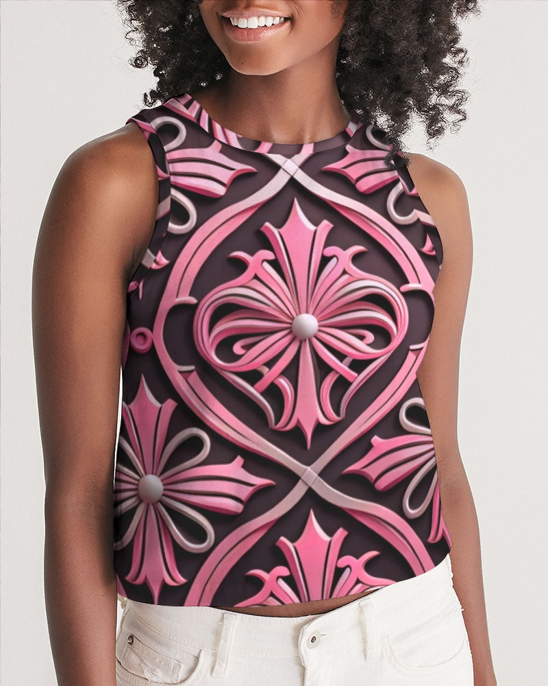 Rosa Y Negro 3D 2 Women's All-Over Print Cropped Tank