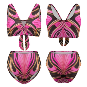 RYN1 Women's Two Piece Adjustable Split Swimsuit