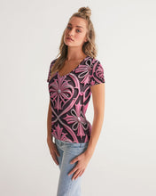 Load image into Gallery viewer, Rosa Y Negro 3D 2 Women&#39;s All-Over Print V-Neck Tee