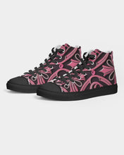 Load image into Gallery viewer, Rosa Y Negro 3D 2 Women&#39;s Hightop Canvas Shoe - Black