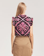 Load image into Gallery viewer, Rosa Y Negro 3D 2 Women&#39;s All-Over Print Ruffle Sleeve Top