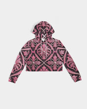 Load image into Gallery viewer, Rosa Y Negro 3D 2 Women&#39;s All-Over Print Cropped Hoodie
