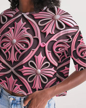 Load image into Gallery viewer, Rosa Y Negro 3D 2 Women&#39;s All-Over Print Lounge Cropped Tee