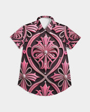 Load image into Gallery viewer, Rosa Y Negro 3D 2 Women&#39;s All-Over Print Short Sleeve Button Up