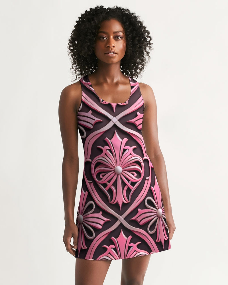 Rosa Y Negro 3D 2 Women's All-Over Print Racerback Dress