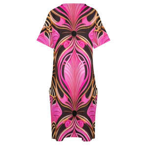 RYN 1 Women's V-neck Loose Dress with Pockets