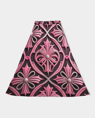 Rosa Y Negro 3D 2 Women's All-Over Print A-Line Midi Skirt