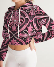 Load image into Gallery viewer, Rosa Y Negro 3D 2 Women&#39;s All-Over Print Cropped Hoodie