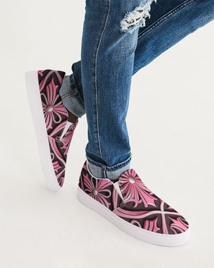 Rosa Y Negro 3D 2 Men's Slip-On Canvas Shoe