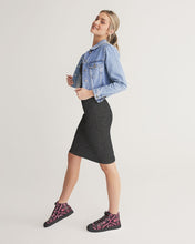 Load image into Gallery viewer, Rosa Y Negro 3D 2 Women&#39;s Hightop Canvas Shoe - Black