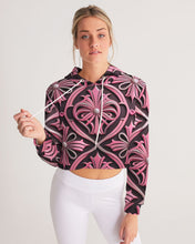 Load image into Gallery viewer, Rosa Y Negro 3D 2 Women&#39;s All-Over Print Cropped Hoodie