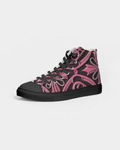 Load image into Gallery viewer, Rosa Y Negro 3D 2 Women&#39;s Hightop Canvas Shoe - Black