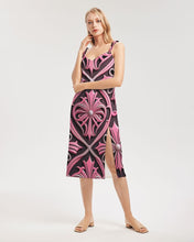 Load image into Gallery viewer, Rosa Y Negro 3D 2 Women&#39;s All-Over Print Tie Strap Split Dress