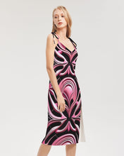Load image into Gallery viewer, Tbd Women&#39;s All-Over Print Tie Strap Split Dress