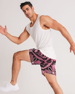 Rosa Y Negro 3D 2 Men's All-Over Print Jogger Shorts